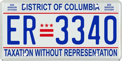 DC license plate ER3340