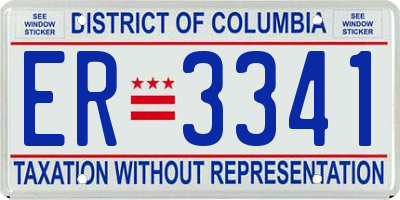 DC license plate ER3341