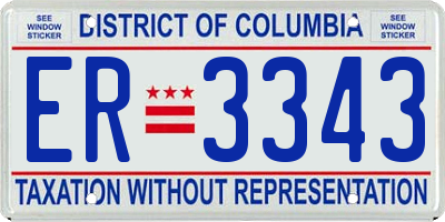 DC license plate ER3343