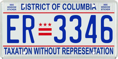 DC license plate ER3346