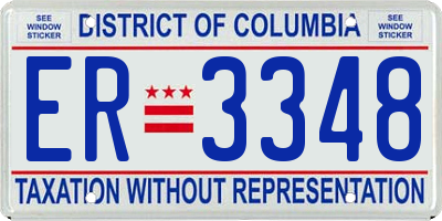 DC license plate ER3348