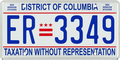 DC license plate ER3349