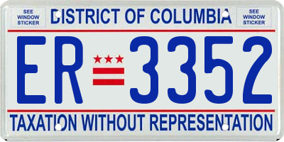 DC license plate ER3352