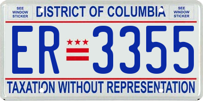 DC license plate ER3355