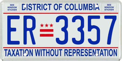 DC license plate ER3357