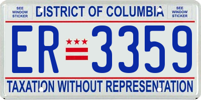 DC license plate ER3359