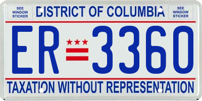 DC license plate ER3360