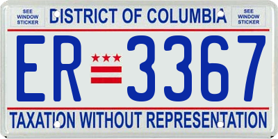 DC license plate ER3367