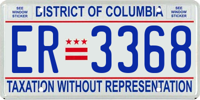 DC license plate ER3368