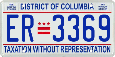 DC license plate ER3369