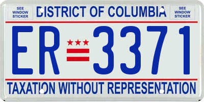 DC license plate ER3371