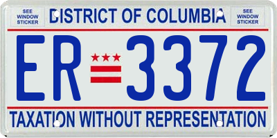 DC license plate ER3372