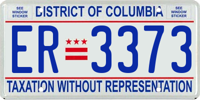 DC license plate ER3373