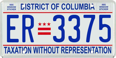 DC license plate ER3375