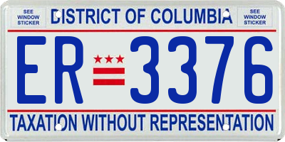 DC license plate ER3376