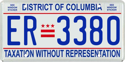 DC license plate ER3380