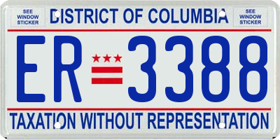 DC license plate ER3388