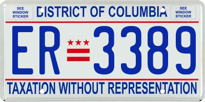 DC license plate ER3389