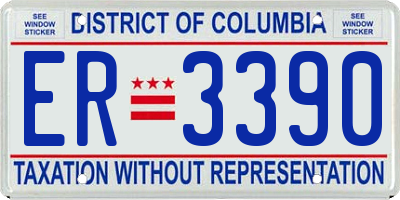 DC license plate ER3390