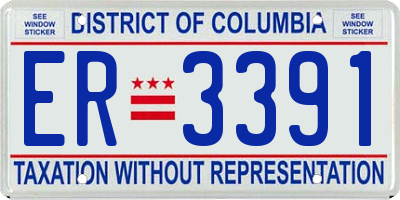 DC license plate ER3391