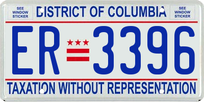 DC license plate ER3396