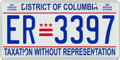 DC license plate ER3397