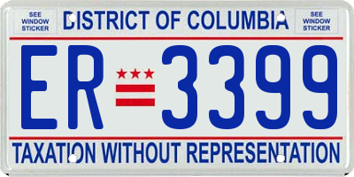 DC license plate ER3399