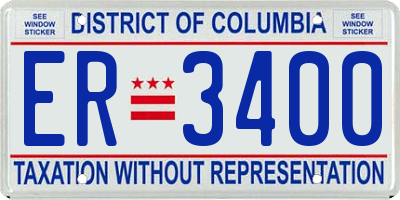 DC license plate ER3400