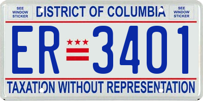 DC license plate ER3401