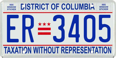 DC license plate ER3405