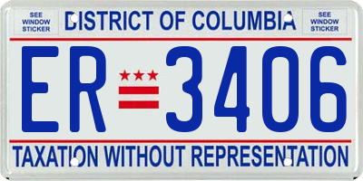 DC license plate ER3406