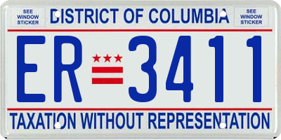 DC license plate ER3411
