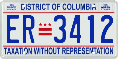 DC license plate ER3412