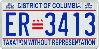 DC license plate ER3413