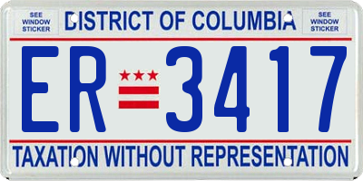 DC license plate ER3417
