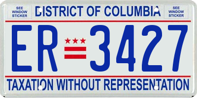 DC license plate ER3427
