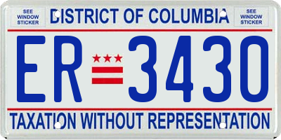 DC license plate ER3430