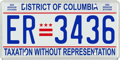 DC license plate ER3436