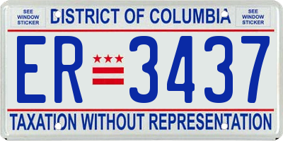 DC license plate ER3437