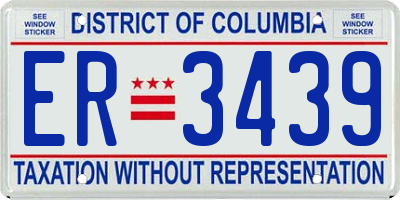 DC license plate ER3439