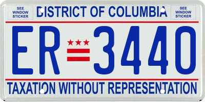 DC license plate ER3440