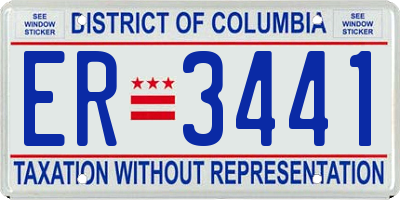 DC license plate ER3441