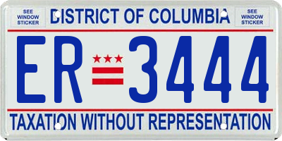 DC license plate ER3444