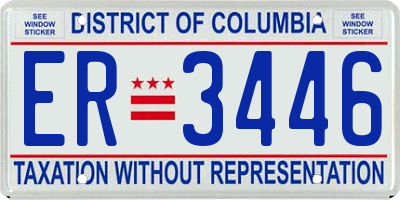 DC license plate ER3446