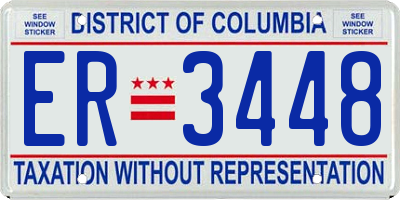 DC license plate ER3448