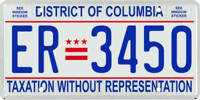 DC license plate ER3450