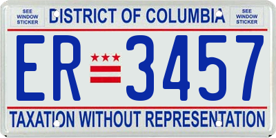 DC license plate ER3457