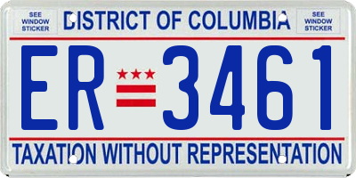 DC license plate ER3461