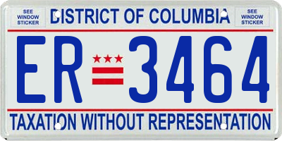 DC license plate ER3464