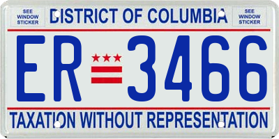 DC license plate ER3466